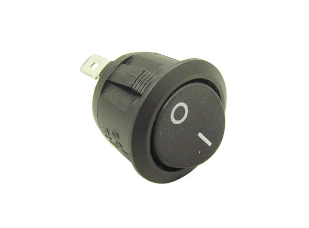 Bryter for innfelling (rundt hull) 250VAC - 6A Sort 